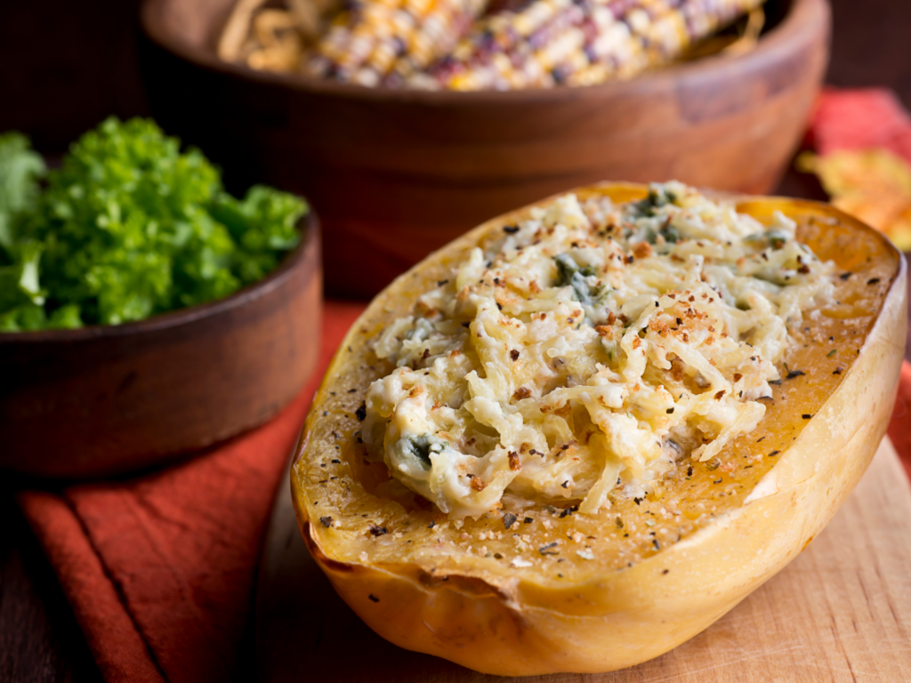 Roasted Shrimp with Spaghetti Squash